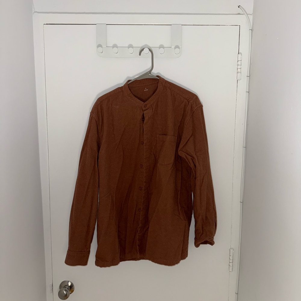 Muji Brown Button-Up Shirt